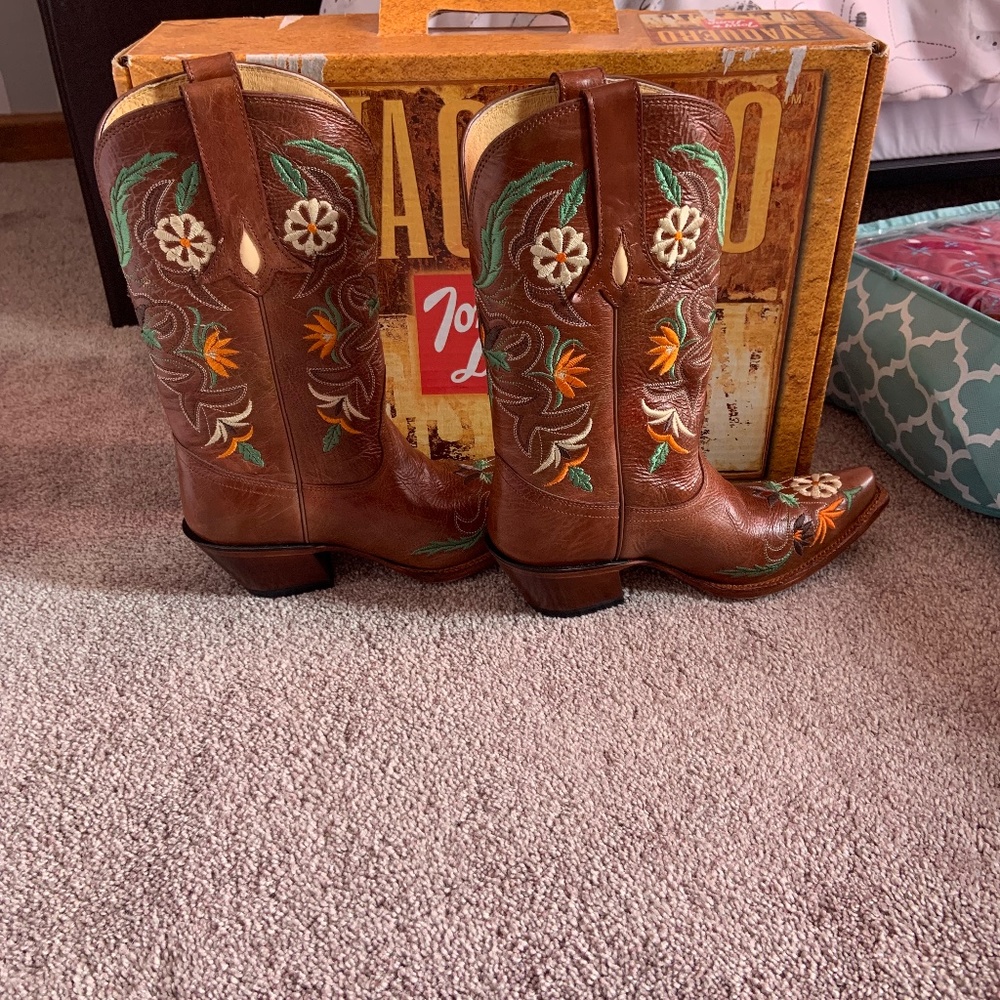Tony Lama womens boots Vaquero - cinnamon Khloe size 8B